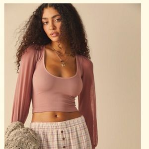 Free People Lost in Love Pink Seamless Cami Top